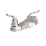 Mainstays 4-inch Centerset Dual Handle Bathroom Sink Faucet, Satin Nickel, with Push Pop-up