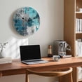 thumbnail image 6 of Wall Clock 10 Inch Teal Gray Graffiti Block Round Silent Decorative Wall Clocks Battery Operated for Living Room Bedroom Kitchen Classroom Decor, Modern Abstract Texture Art,Small, 6 of 7