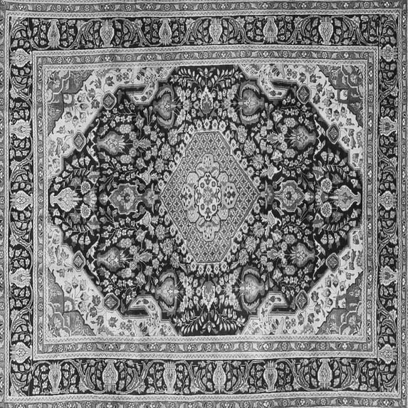 Ahgly Company Indoor Square Persian Gray Traditional Area Rugs, 8' Square