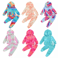 thumbnail image 2 of XBASW Baby Toddler Girls Boys Tie Dye Hoodie Sweatsuits Pant Set Kids Spring Fall Long Sleeve Sweatshirts + Sweatpants with Pockets 2 Pieces Outfits 6M-6T, 2 of 8
