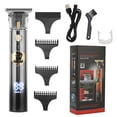 thumbnail image 1 of Cortadora de pelo eléctrica, kit completo de aseo profesional para cortar el pelo con peines guía para hombres, color plateado, 1 of 5