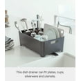 thumbnail image 4 of Yamazaki Home Dish Rack, Black, ABS Plastic, 1.25 gallon, 4.5 liters, Supports 11 pounds, Built-in Utensil Holder, Draining Spout, Handles, No Assembly, 4 of 7