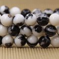 thumbnail image 4 of Natural Zebra Jasper Gemstone 8mm Round Beads Stretch Bracelet 7" Unisex, 4 of 5