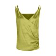 thumbnail image 7 of Lenpel Women's Satin Tank Tops Spaghetti Strap Wrap V Neck Ruched Sleeveless Blouses Casual Loose Camisole Shirts, 7 of 7