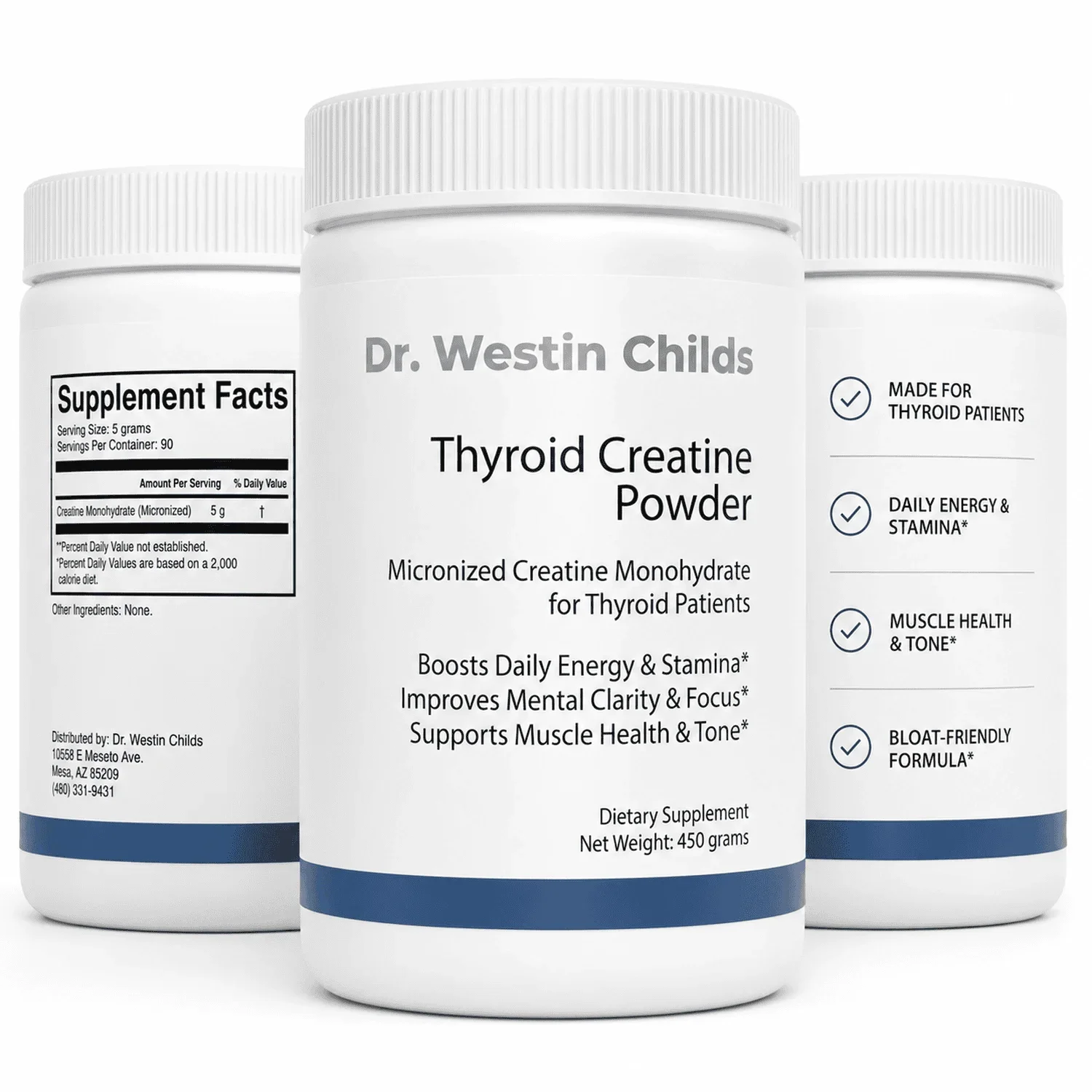 Dr. Westin Childs Thyroid Creatine Powder, Micronized Creatine Monohydrate, 5g, 90 Servings
