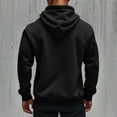 thumbnail image 4 of SWSMCLT Men's Comfy Hoodies Coats Flap Pocket Hood Long Sleeve Regular Fit Ribbed Hooded Sweatshirt Full Zip Black X-Large, 4 of 5