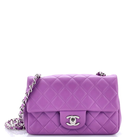 Pre-Owned Classic Single Flap Bag Quilted Lambskin Mini By Rebag