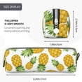 Cauagu Pineapple Print Leather Pencil Pen Case Stationery Bag
