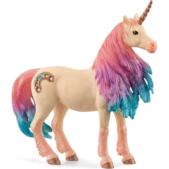 schleich 70723 bayala Mythical Decorated Marshmallow Unicorn Mare Figurine - Featuring Glittery