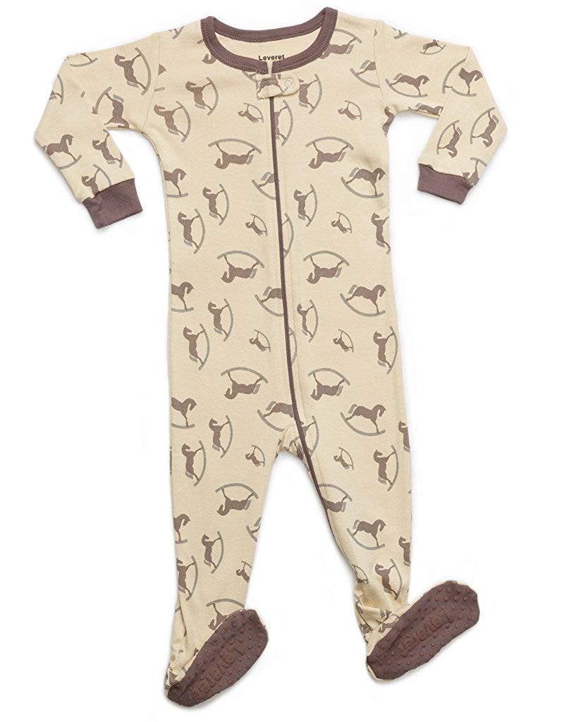 Details about   NEW Leveret Baby Boys Girls Organic Footed Zip Pajamas Kangaroo Print 2 Year 2T 