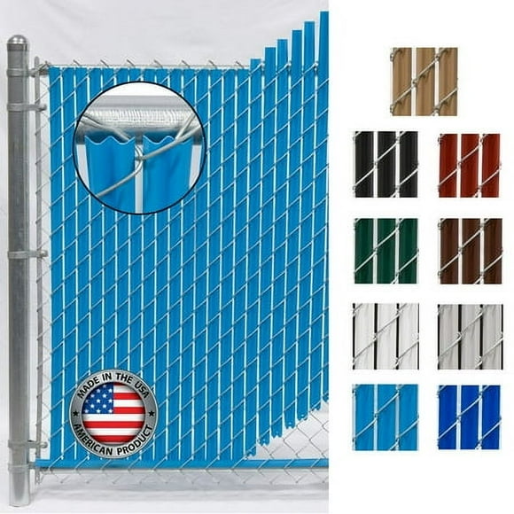 FenceSource Wave Slat (9 colors) Single Wall Bottom Locking Privacy Slat for 4, 5, 6, 7 and 8 chain Link Fence (5 ft, Sky Blue)