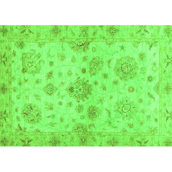 Ahgly Company Indoor Rectangle Oriental Green Traditional Area Rugs, 2' x 4'