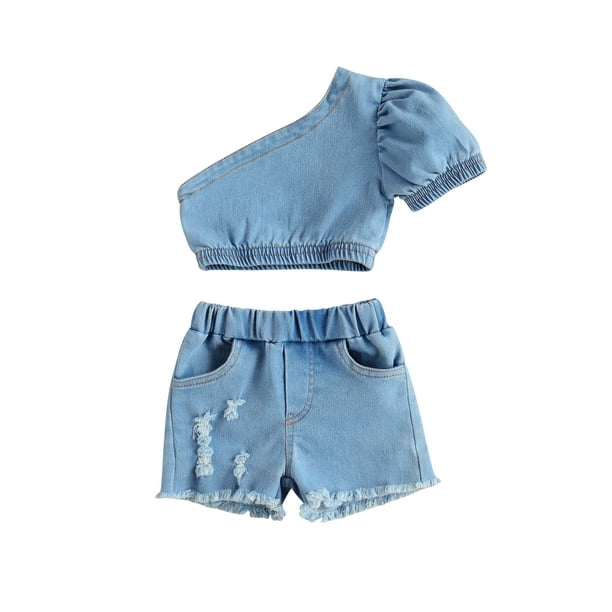 Nokpsedcb Nokpsedcb Kids Girls Shorts Sets Single Shoulder Crop Tops Denim Shorts Outfits Walmart Com Walmart Com Nokpsedcb Nokpsedcb Kids Girls Shorts Sets Single Shoulder Crop Tops Denim Shorts Outfits Walmart Com Walmart Com