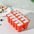 thumbnail image 2 of Popsicles Molds, Silicone Popsicle Molds 10-cavity, DIY Ice Pop Mold for Kids Adult Teens, BPA Free Ice Cream Molds for Party Yogurt Juice Smoothies Sticks, Orange, 2 of 8