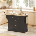 thumbnail image 2 of HOMCOM Kitchen Island with Power Outlet Soft-Close Doors Kitchen Cart Black, 2 of 10