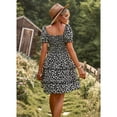 thumbnail image 5 of SYKT Women's Dresses Casual Summer Print Ruffle A Line Short Sleeve Mini Floral Dress for Women, 5 of 9