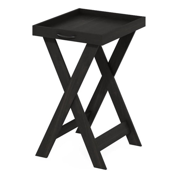 Pemberly Row Classic Tray Table with Removable Tray in Espresso