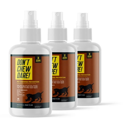 UPC: 0850035568538 | Stop Dogs from Chewing; Zone Protects Don t Chew Dare Bad Pet Bundle – 3 Don t Chew Dare 4oz Bottles with Orange Bitters; Keeps Dogs and Cats from Chewing