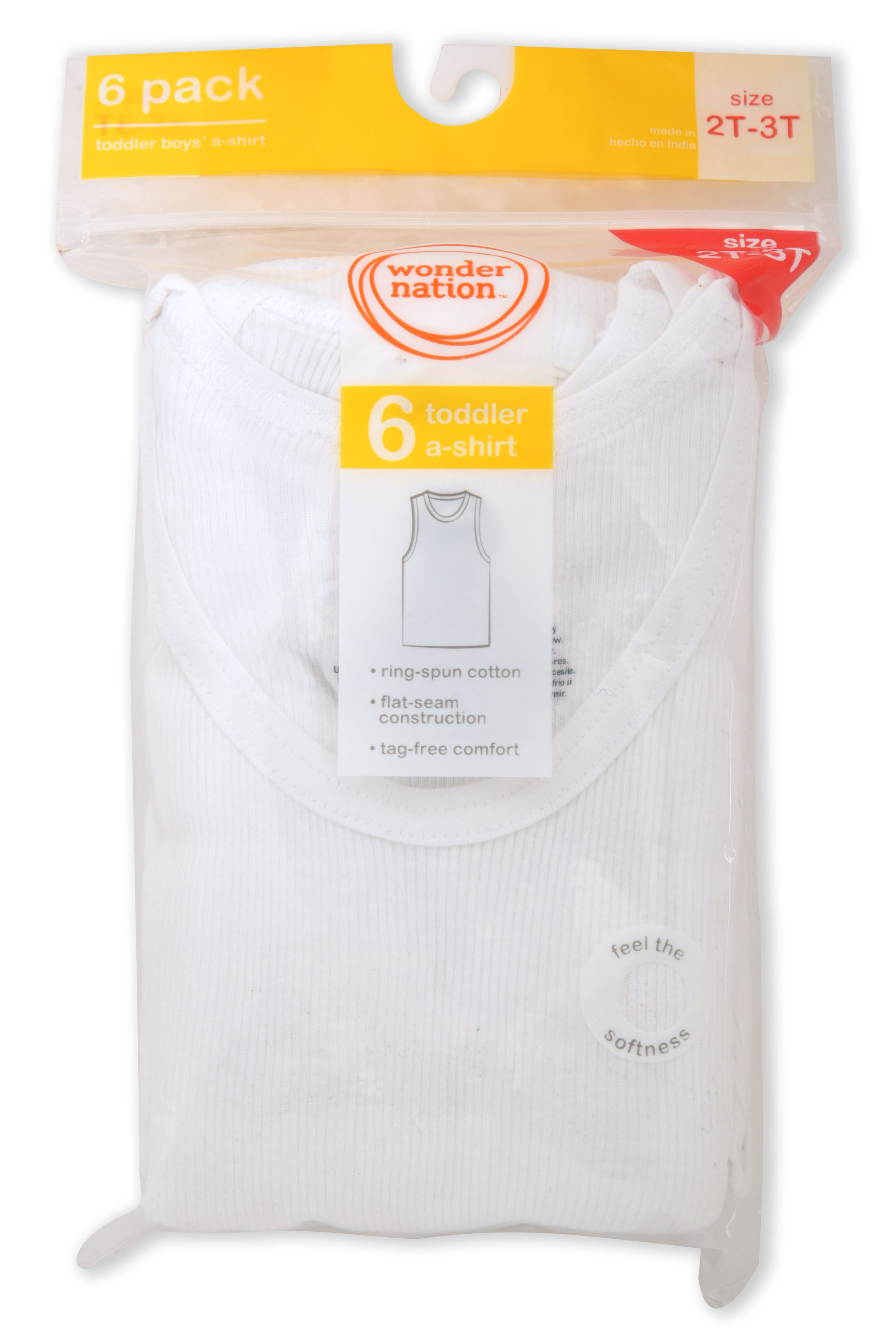 Wonder Nation Sleeveless Pullover Slim Undershirt (Toddler), 18 Pack