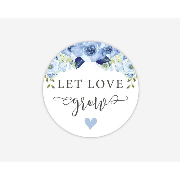Autocollants de Mariage "Let Love Grow", Choisissez Vos Couleurs, Étiquettes de Faveur de Mariage (308-014-WH-BG)