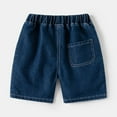thumbnail image 4 of WERYOUNG Girls Boys Jeans Shorts Summer Fashion Stretch Elastic Waist Basketball Athletic Knee-Length Denim Shorts With Pockets Toddler Soft Beach Bottom,Dark Blue,18-24 Months, 4 of 4