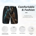 thumbnail image 4 of Swim Trunks Board Shorts Beach Swimwear Bathing Suit with Liner Grim Reaper With Scyth Skull, 4 of 7