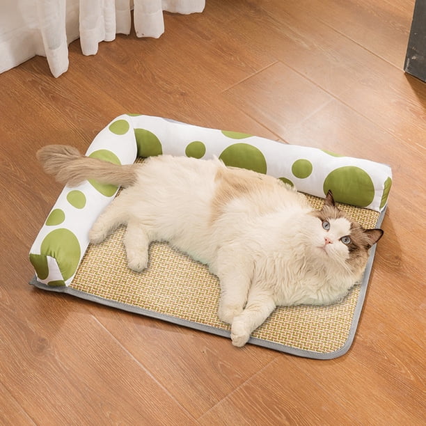 RKSTN Cat Bed Pet Mat Nest, Summer Cat Rattan Mat, Dog Mat Dog Nest Cooling Bed Anti-Skid Moisture-Proof Pet Supplies A