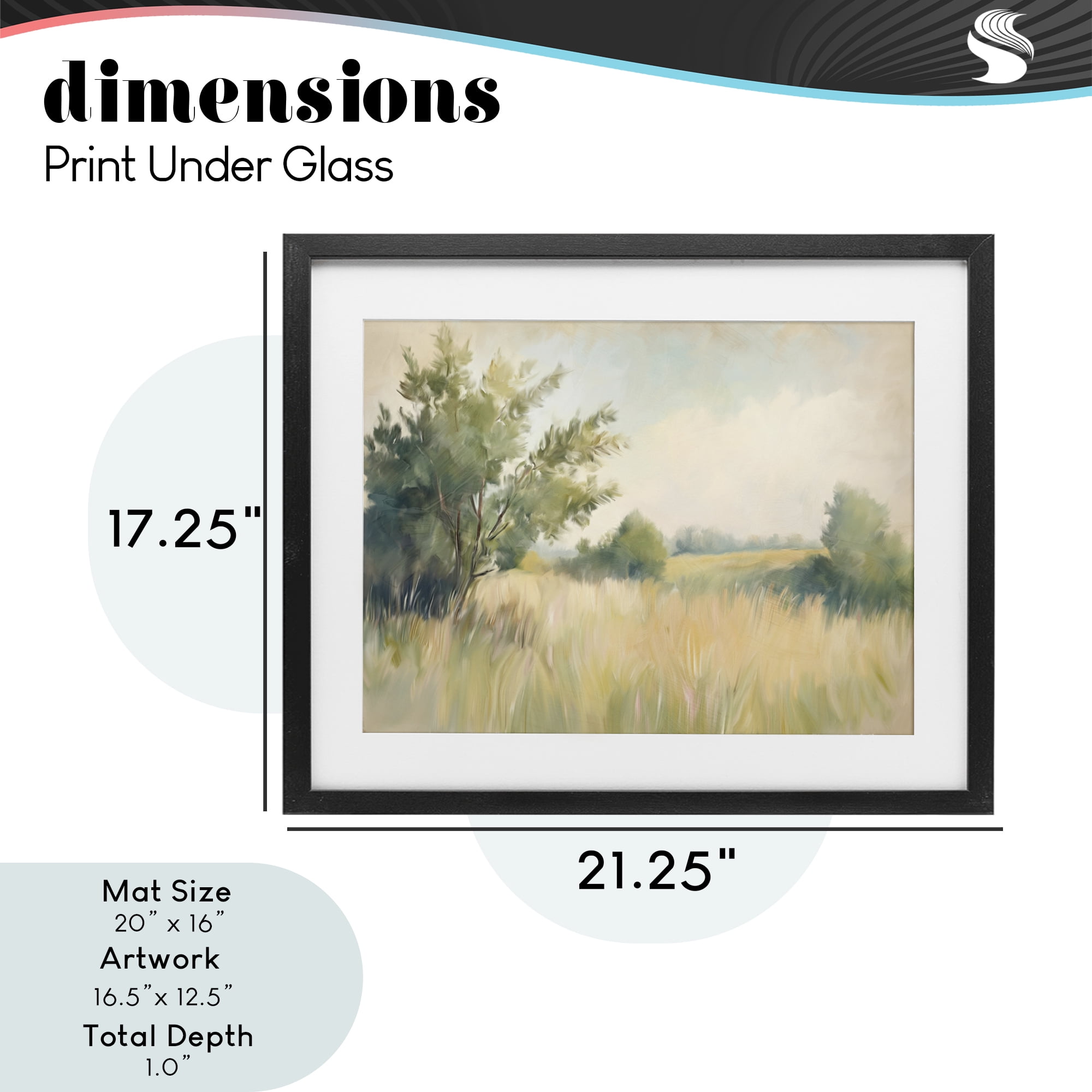 Stupell Industries Summer Green Meadow Black Framed Print Under Glass, design by Kim Allen