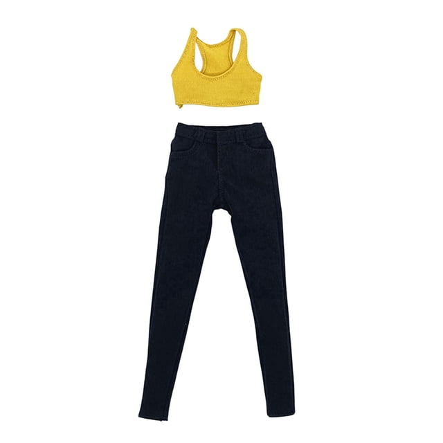 Traje de muñeca femenina Conjunto De Ropa De Femenino A Escala 1/6 Para Vestido De Figura De Acción De 12 Pulgadas Traje De Pantalón Negro