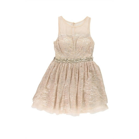 City Studio Womens Shimmery A-Line Dress