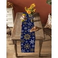 thumbnail image 4 of Table Runners 90 Inches Long Dress Scarves, Christmas Yellow Snowflake Farmhouse Coffee/Dining/Kitchen Table Runner for Living Room, Winter Xmas Blue Simple 13x90 Inch, 4 of 7