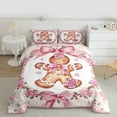 thumbnail image 2 of Homewish Pink Bow Tie Ribbon Full Size Comforter Sets,Romantic Rose Flower Bedding Comforter Set,Christmas Gingerbread Man Bedding Sets For Girls Teens,Breathable Home Decor Reversible,3pcs, 2 of 8