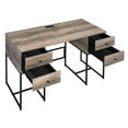 thumbnail image 3 of DUOSONG Rustic Oak And Black 4-Drawer Writing Desk Black+Brown Wood+Metal Furniture Office Desks & Work Surfaces, 3 of 6