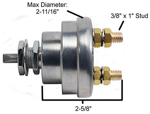 Fastronix Solutions 2 Post High Current Master Battery Disconnect Switch with Face Plate