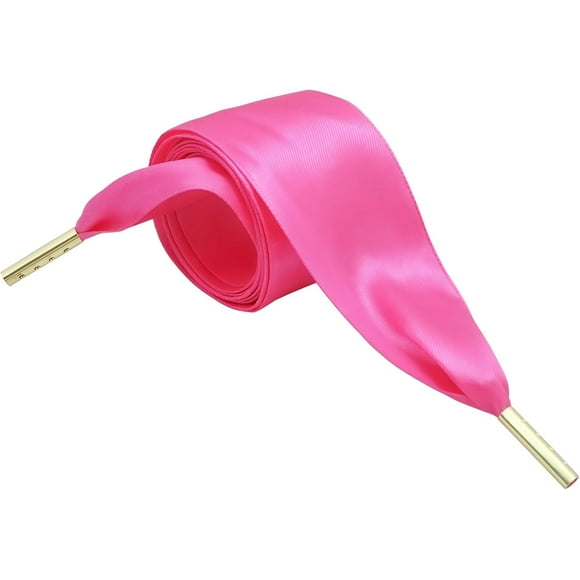 HWZWT Women Fashion Satin Ribbon Shoelaces Soft Satin Ribbon Shoelaces for Converse Nike Addidas Puma(Hot Pink)
