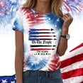thumbnail image 2 of Leey-World Usa Shirt Women Tie Dye Tops Shirt for Women Casual Top Fashion Short Sleeve T-Shirt Plus Size(Brick Red,2XL), 2 of 7
