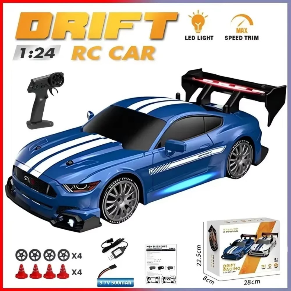 ATJIA 1:24 Scale RC Drift Car 30KM/H 4WD 2.4GHz Remote Control Cars with LED Light High Speed RC Racing Cars Toy Gift