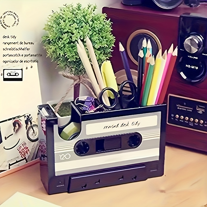 A Tape Dispenser with a Pen Holder, Vintage Cassette Tape Dispenser. Accessories Not Included