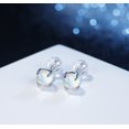 thumbnail image 3 of Opal Earrings Studs for Women-925 Sterling Silver Hypoallergenic Small Round Earrings for Sensitive Ears Jewelry Gifts., 3 of 7