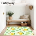 thumbnail image 3 of ODIKA 6'x9' Machine Washable Non-Slip Area Rug, Whimsical Duckling Parade Cartoon with Playful Watercolor Animals High Traffic Rug with Pad, Yellow, 722091, 3 of 8