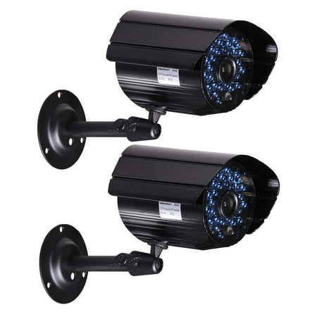 Vandal Proof Infrared 36 Led - VideoSecu 2 Outdoor Weatherproof Security Camera Day Night 36 IR LEDs for CCTV Surveillance DVR System IR807B2 A20