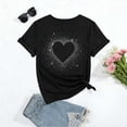 thumbnail image 5 of Bibifish Womens Tee Tops Love Heart Print Soft Slim Fit Crewneck Short-Sleeve T Shirts Summer Daily Casual Streetwear Chic Wear, 5 of 5