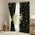 thumbnail image 3 of Manfei Black Gold Snake Curtains Pack of 2 (42x84 Each) for Adult, Western Bohemian Stars Moon Curtains Blackout, Mandala Theme Bedroom Curtains, Window Curtains Room Decor, 3 of 6