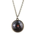 thumbnail image 2 of Collar para mujer, joyería para mujer, collar con colgante del sistema solar, collar de clavícula con cúpula de cristal de doble cara de galaxia., 2 of 4
