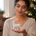 thumbnail image 7 of White Reindeer Christmas Tree Hanging Ornament Festive Holiday Decor for Home Mantel Window Xmas Decoration, 7 of 7