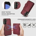 thumbnail image 4 of for Samsung Galaxy S24 Wallet Case, 2-in-1 Magnetic Detachable Card Holder, PU Leather + TPU Shockproof Kickstand Phone Cover, Magnetic Clasp Card Slots Back Case for Galaxy S24, Winered, 4 of 5