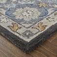 thumbnail image 3 of 10' X 14' Taupe Blue And Ivory Wool Floral Tufted Handmade Stain Resistant Area Rug, 3 of 5