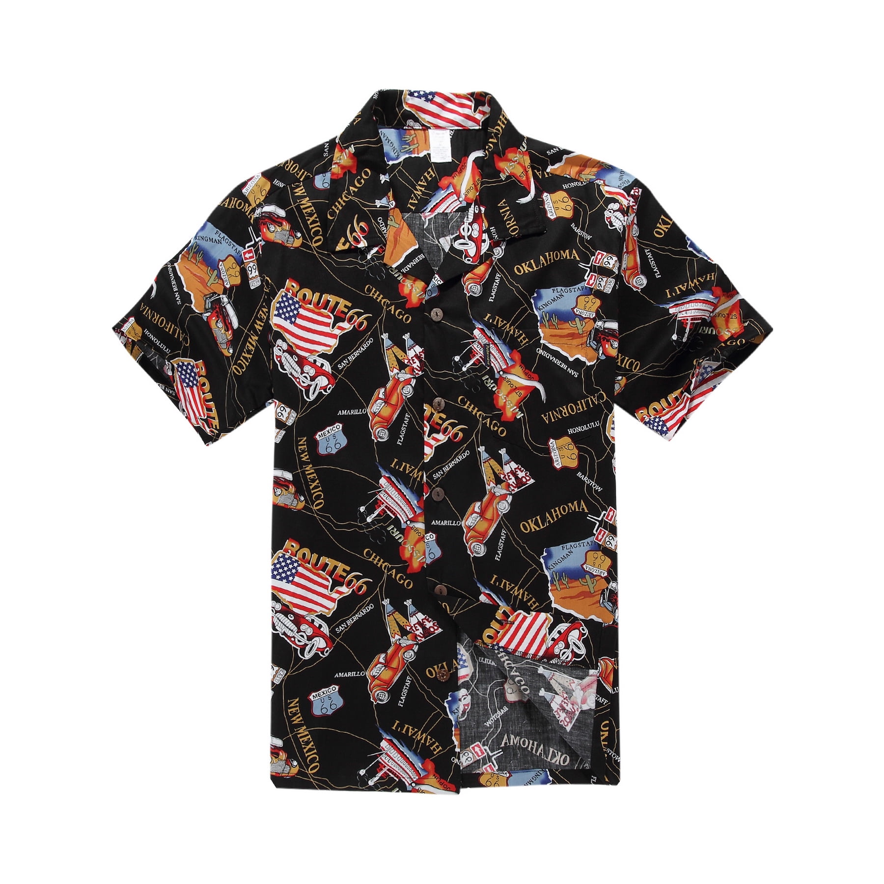 Hawaii Hangover - Hawaiian Shirt Aloha Shirt in Black Cars and Route 66 ...