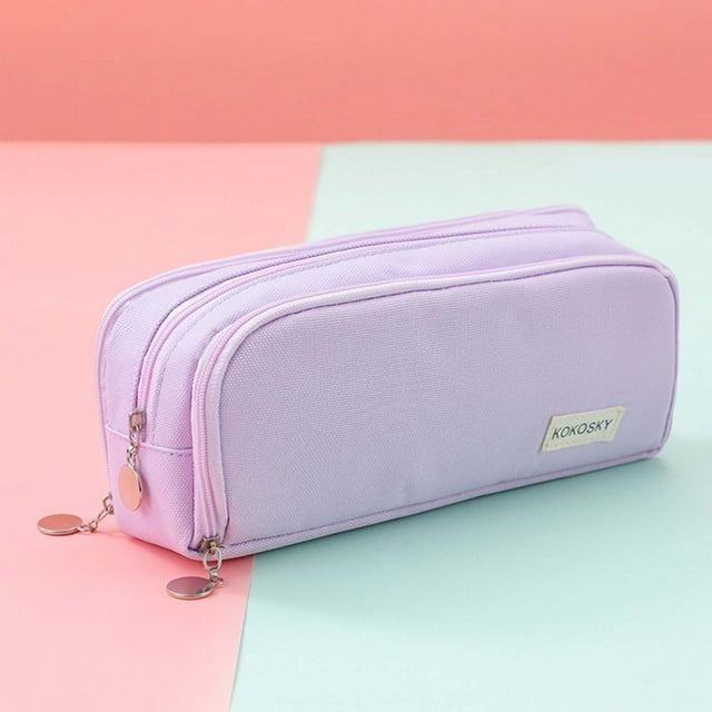 Japanese Korean Style Multi-Layer Cloth Pencil Case Stationery Organizer Durable Eco-Friendly Pen Pouch Office Supply Storage Box