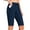 Navy Blue, variant on Womens Swim Shorts Knee Length High Waisted Drawstring Swim Bottoms with Pockets and Liner